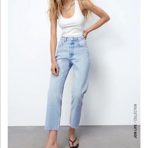 Zara High Rise Straight Leg Jean